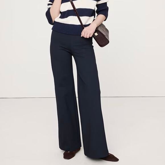 Banana Republic Wide Leg Everywhere Ponte Pant Hyper Navy Blue XL 603873 - Picture 1 of 12